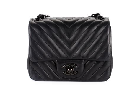 chanel chevron so black mini square|Chanel Mini Square Flap Back Chevron So Black.